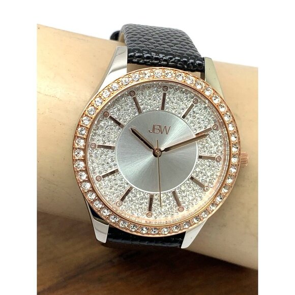 JBW Womens Watch J6367-10C Quartz 10 Year Anniversary Crystals Pave Leat… - Picture 10 of 14